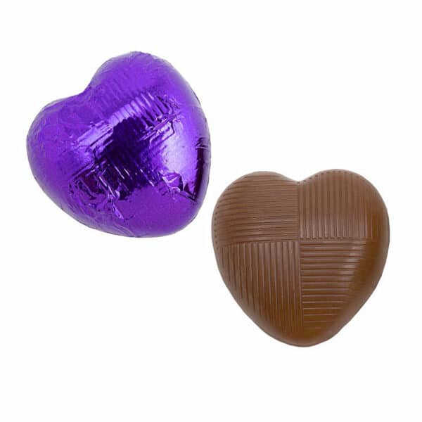 Chocolade Harten in Paarse Folie - Afbeelding 2