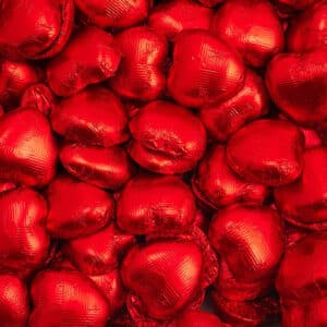 Chocolade Harten in Rode Folie