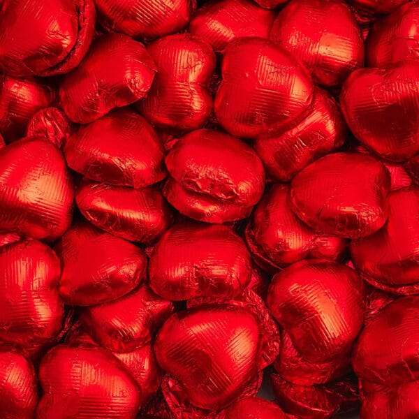 Chocolade Harten in Rode Folie