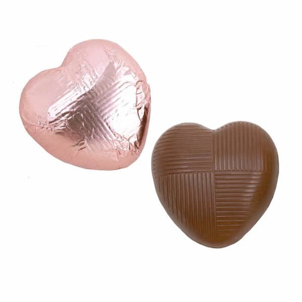 Chocolade Harten in Roze Goud Folie 2