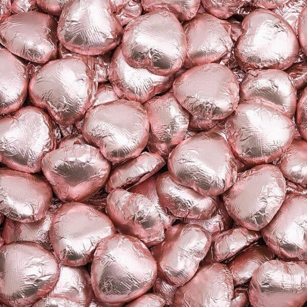 Chocolade Harten in Roze Goud Folie