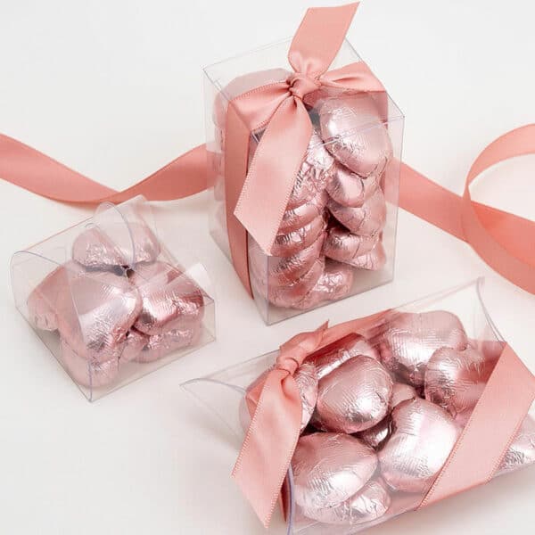 Chocolade Harten in Roze Goud Folie