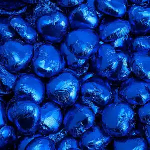 Chocolade Harten in Koningsblauwe Folie