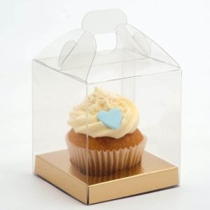 Stijlvolle Cupcake Doosjes met Handvat - 90 x 90 x 100 mm - 10 Stuks