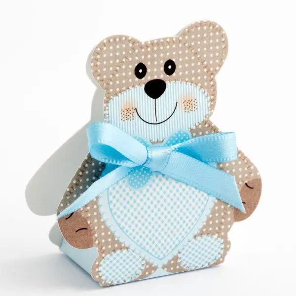Blauwe Teddybeer - Kleine Doosjes - 3.5 x 2.5 x 6 cm - 10 stuks