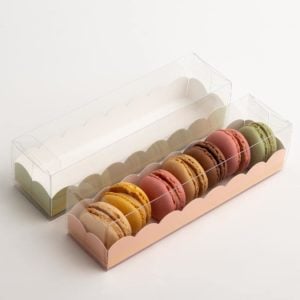 Luxe Macaron Doosjes met Roze Inzet - 16 x 5 x 5 cm - 10 Stuks