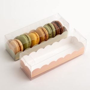 Luxe Macaron Doosjes met Roze Inzet - 19 x 5 x 5 cm - 10 Stuks