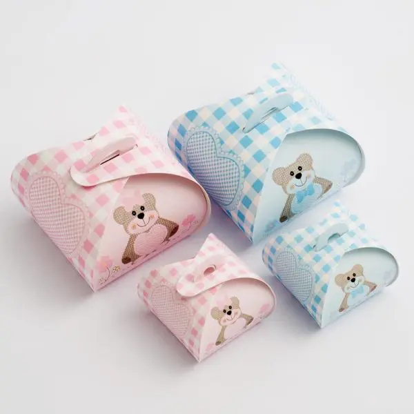 Mini Cupcake Doosjes - Roze Teddybeer - 4 x 4 x 3.5 cm - 10 stuks