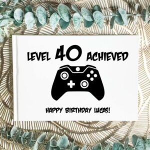 Verjaardag Gamers Gastenboek - 'Level up'