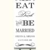 Eat Drink Be Married Trouwbanner