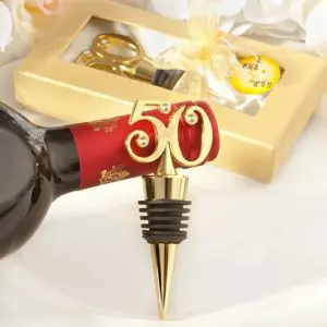 Gouden 50 Wijnstopper Jubileum Bedankjes