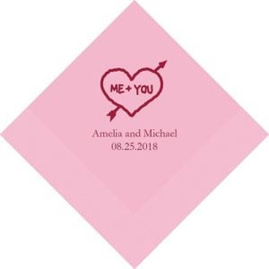 Me + You In Hart Bedrukte Servetten