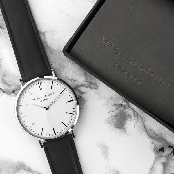 Lederen Herenhorloge Modern-Vintage Zwart - Afbeelding 6