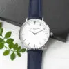 Elie Beaumont Leren Dames Horloge Marine & Zilver