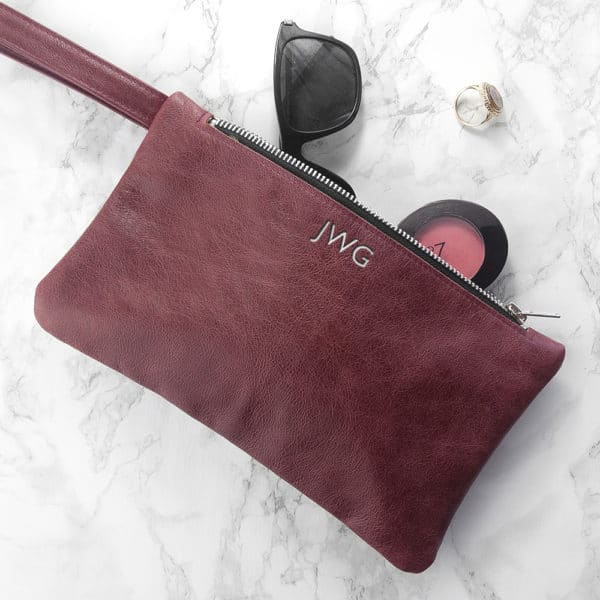 Lederen Clutch met Monogram Bordeauxrood - Afbeelding 5