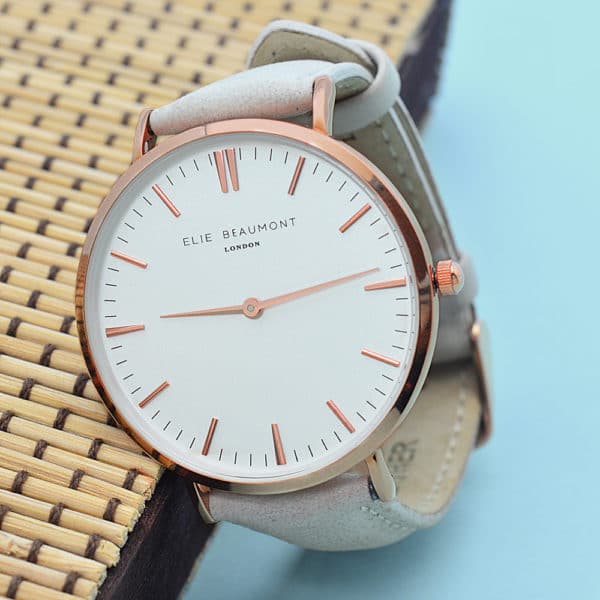 Modern - Vintage Leren Dames Horloge Stone Gepersonaliseerd