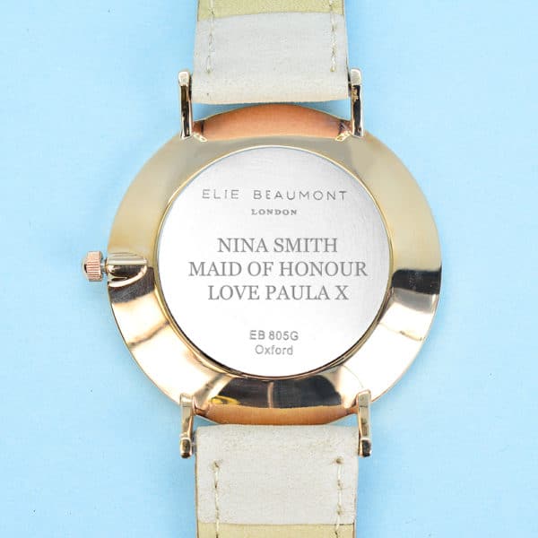 Modern - Vintage Leren Dames Horloge Stone Gepersonaliseerd - Afbeelding 4