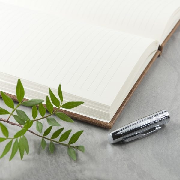 Gegraveerd notitieboek van natuurlijk bruin leer - Afbeelding 5