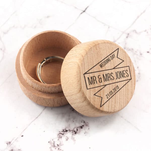 Gepersonaliseerd Ringendoosje Hout