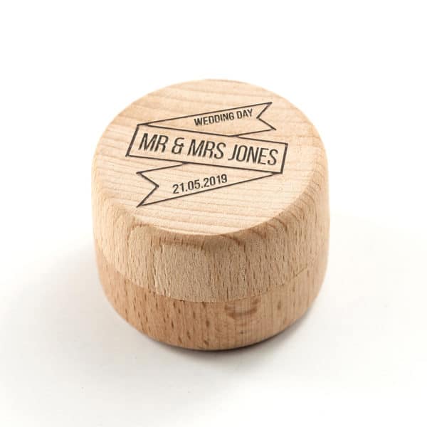 Gepersonaliseerd Ringendoosje Hout