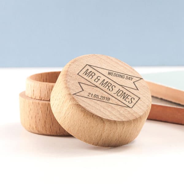 Gepersonaliseerd Ringendoosje Hout - Afbeelding 2