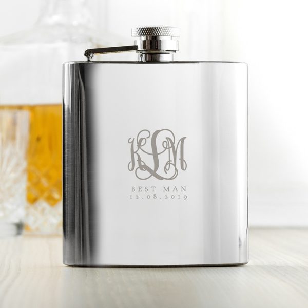 Best Man Heupfles met monogram