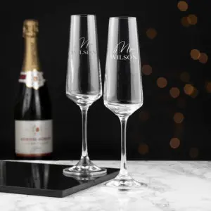 Bruidsbubbels Duo - Gepersonaliseerde Champagneglazen voor Koppels