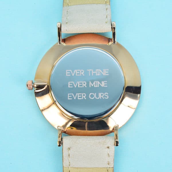 Modern - Vintage Leren Dames Horloge Stone Gepersonaliseerd